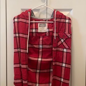 Hooded Plaid Vest Flannel